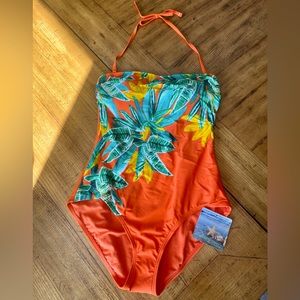 Seekers Essential Women's tropica orange Bandeau orange One-piece Swimsu…